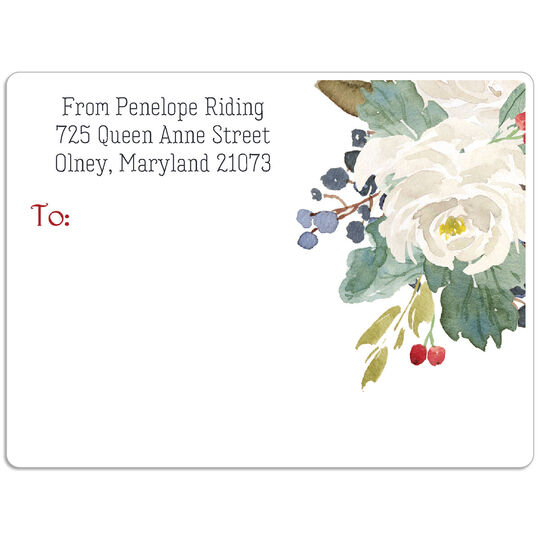 Holiday Rose Shipping Labels